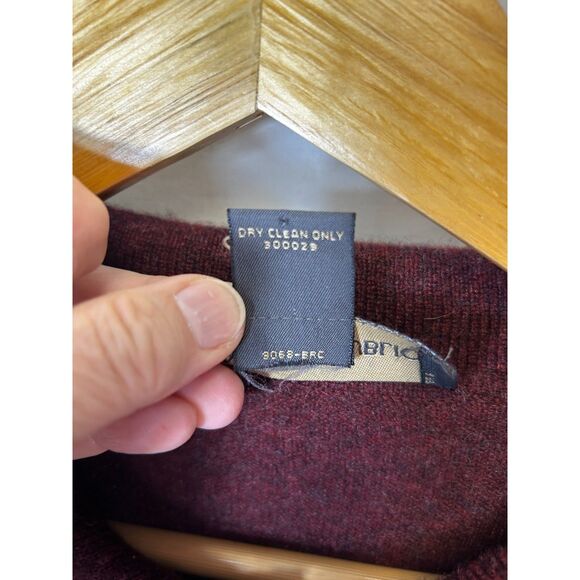 Banana Republic NWOT Burgundy 100% Cashmere LS Polo Sweater Size L - Picture 6 of 10